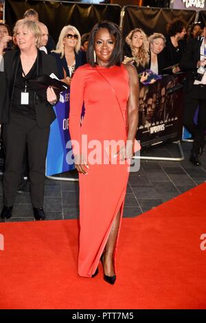 London, Großbritannien. 10. Oktober, 2018. Viola Davis, ' Witwen BFI London Film Festival Eröffnungsgala, Leicester Square, London.UK Credit: michael Melia/Alamy leben Nachrichten Stockfoto