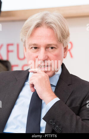 Frankfurt am Main, Deutschland. 09 Okt, 2018. Juergen Boos, Direktor der Frankfurter Buchmesse, Portrait, Hochformat, während der Pressekonferenz auf der Frankfurter Buchmesse 2018 am 09.10.2018, Frankfurter Buchmesse 2018 vom 10.10 - 14.10.2018 in Frankfurt am Main/Deutschland. | Verwendung der weltweiten Kredit: dpa/Alamy leben Nachrichten Stockfoto