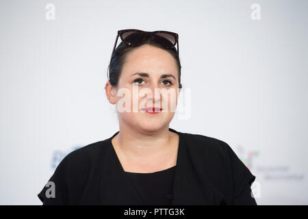Frankfurt am Main, Deutschland. 09 Okt, 2018. Nino Haratischwili, Georgien, Autor, Regisseur, Büste Portrait, Roter Teppich für die Eröffnungsfeier auf der Frankfurter Buchmesse 2018 am 09.10.2018, Frankfurter Buchmesse 2018 vom 10.10 - 14.10.2018 in Frankfurt am Main/Deutschland. | Verwendung der weltweiten Kredit: dpa/Alamy leben Nachrichten Stockfoto