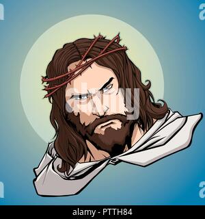 Jesus Portrait Symbol Stock Vektor