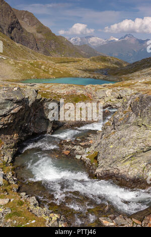 Gradental. Schobergruppe. Alpenbach, Mittersee. Nationalpark Hohe Tauern. Österreichische Alpen. Europa. Stockfoto