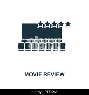 Film bewerten Symbol. Schwarzweiß-Stil von Cinema Collection. UX und UI. Pixel Perfect movie review Symbol. Für Web-Design, Anwendungen, Software, printin Stockfoto