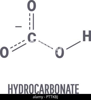 Hydrocarbonat Molekül. Chemische Verbindung mit der chemischen Formel HCO3 Stock Vektor