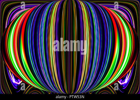 Farbe Linien und Kurven erzeugt fantastische Ellipse Bild. Abstrakte Malerei - psychedelische Bilder. Stockfoto