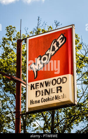 Moxie Zeichen Kenwood Diner Spencer, Massachusetts, USA Stockfoto