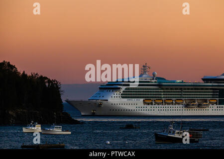 Cruise Ship Bar Harbor, Maine, USA Stockfoto