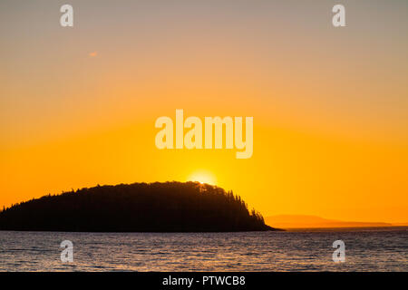 Kahlen Porcupine Island Sunrise Bar Harbor, Maine, USA Stockfoto