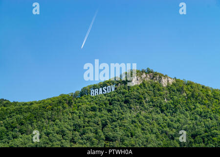 Brasov auf dem Berg Tampa in Brasov, Rumänien. Stockfoto