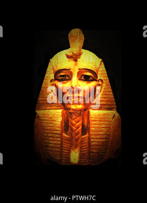 Königs Tutanchamun Totenmaske im Ägyptischen Museum in Kairo. Stockfoto