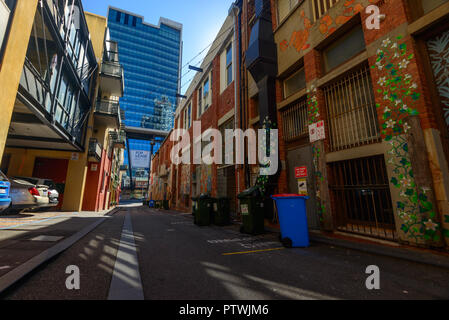 Rote Ziegelwände, an der Prince Street, Perth, Western Australia Stockfoto