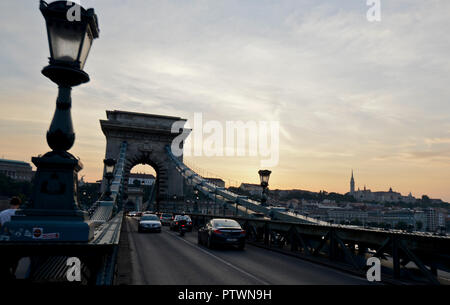 Széchenyi Kettenbrücke, Budapest, Ungarn Stockfoto