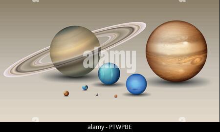 Satz von Solar system Element Abbildung Stock Vektor