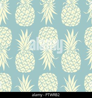 Zusammenfassung nahtlose Muster mit Ananas. Vector Hintergrund für zeitgenössisches Design Stock Vektor