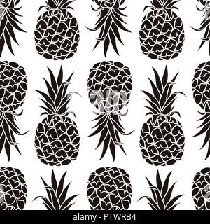 Zusammenfassung nahtlose Muster mit Ananas. Vector Hintergrund für zeitgenössisches Design Stock Vektor