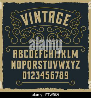 Vintage dekorative Schriftart/Sample Design mit dekorativen und grunge Elemente Stock Vektor
