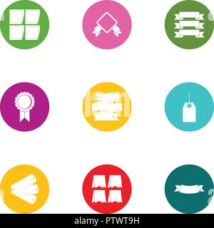 Textile Produkt Icons, flacher Stil Stock Vektor