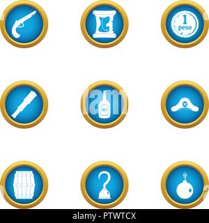 Teller Symbole, flacher Stil Stock Vektor