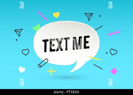 SMS an mich. Papierblase, Wolken, Sprechen und Nachricht Text mich Stock Vektor