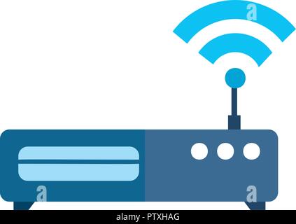 Router mit WLAN Signal Stock Vektor