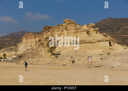 Bolnuevo rock Skulpturen touristische Attraktion in der Nähe von Mazarron Mazarrón Spanien Stockfoto