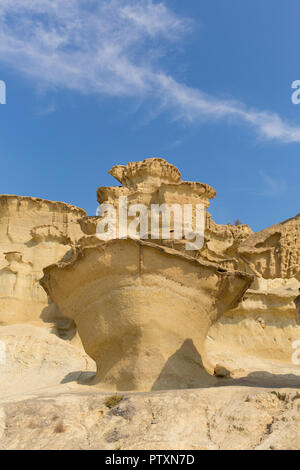 Bolnuevo Felsformationen touristische Attraktion in der Nähe von Mazarron Mazarrón Spanien Stockfoto