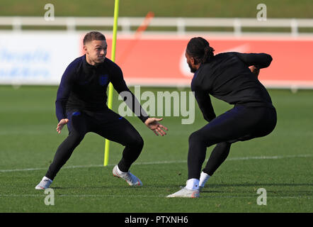 England's Kieran Trippier während des Trainings im St George's Park, Burton. Stockfoto