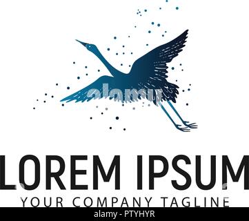 Fliegen swan Logo Design Konzept Vorlage Stock Vektor
