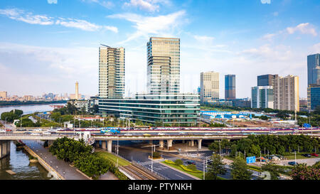 Luftbild der städtischen Landschaft von Guangzhou, China Stockfoto