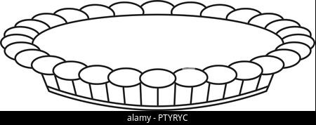 Line Art schwarz und weiß Danksagung pie Stock Vektor