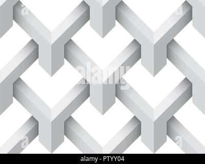 Geometrische 3d-nahtlose Hintergrund. Grau Textur Stock Vektor