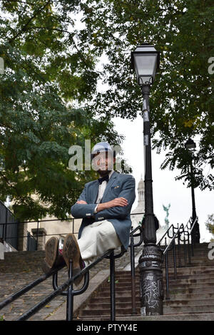 Paar in der Treppen an den Montmartre Stockfoto