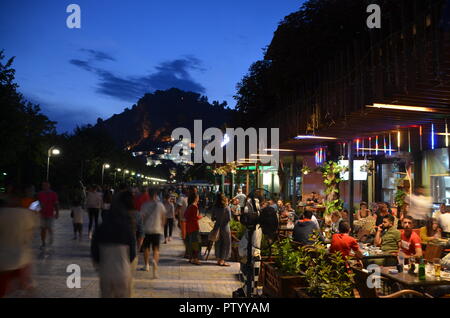 In der Nacht Blick auf alte Berat Albanien Pogradec, Weltkulturerbe der UNESCO Stockfoto