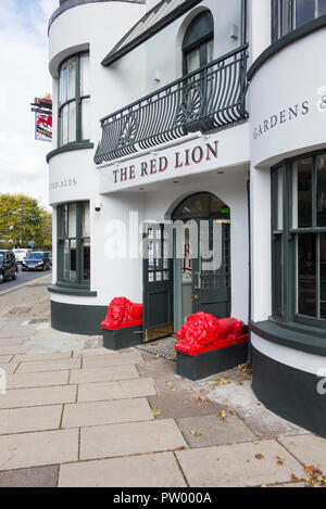 Das Red Lion Public House, Castelnau, Barnes, London, SW13, Großbritannien Stockfoto