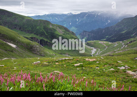 Blick von Rothang Pass an der schönen grünen Tal, Himachal Pradesh, Indien Stockfoto