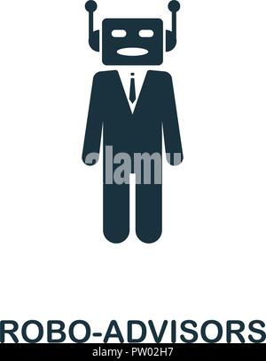 Robo-Advisors Symbol. Schwarzweiß-Design von fintech Sammlung. UX und UI. Pixel Perfect robo-Berater Symbol. Für Web-Design, Anwendungen, Software, Prin Stockfoto