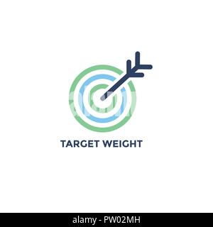BMI - Body Mass Index Icon-Zielgewicht Bild - Grün und Blau Stock Vektor