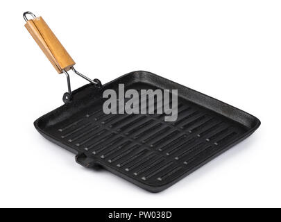 Grill Pfanne auf weißem Hintergrund. Stockfoto