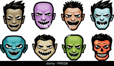 Monster.. Halloween Konzept. Cartoon Vector Illustration Stock Vektor