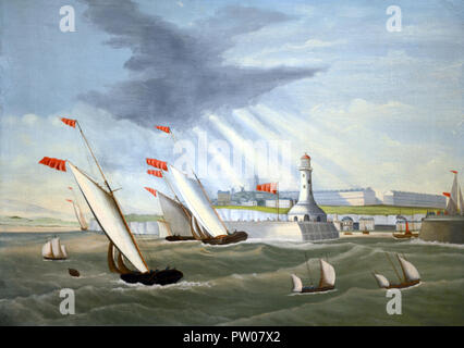 Yacht Race in Newhaven, East Sussex, England. Öl auf Leinwand Anon ND (vermutlich Ende c 19./frühen 20. Jh.) Stockfoto