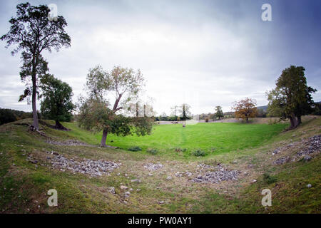 Mayburgh Henge, antike Stätte in der Nähe von Penrith, Cumbria GROSSBRITANNIEN Stockfoto