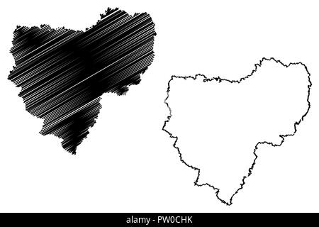 Smolensk (Russland, Subjekte der Russischen Föderation, die oblaste Russlands) Karte Vektor-illustration, kritzeln Skizze Smolensk Karte Stock Vektor