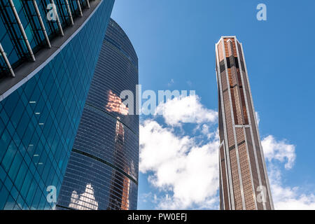 Russland Moskau am 27. April 2018: die Wolkenkratzer der Stadt Moskau - Moskau International Business Center in der Innenstadt von Moskau. Stockfoto