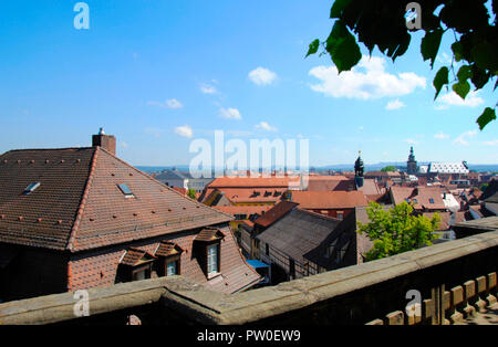 Blick über die Dächer von Bamberg in Deutschland Stockfoto