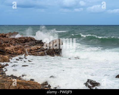 Herbst Tag an der Küste in Paralia Fodele, Insel Kreta, Griechenland Stockfoto