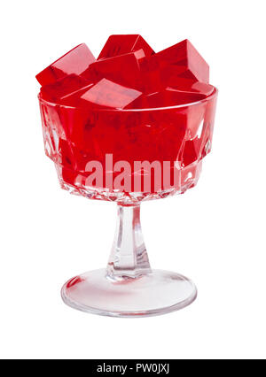 Rote Gelatine in Dessert Glas Stockfoto