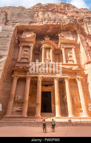 Al Khazneh Petra Jordan, Ritter, Petra's alte traditionelle Stadt Stockfoto