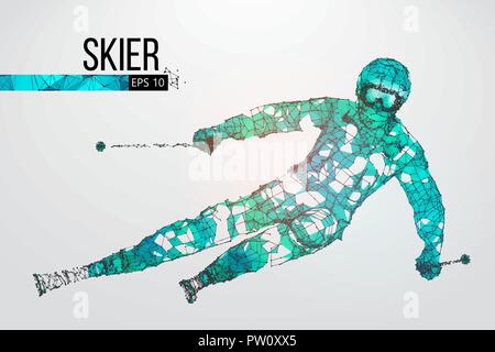 Silhouette eines Skifahrers isoliert springen. Vector Illustration Stock Vektor