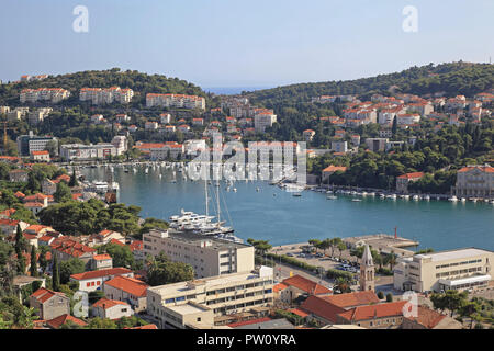 Gruz und Lapad von Dubrovnik Kroatien Stockfoto