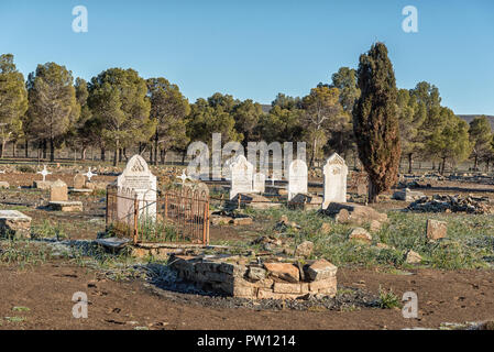 SUTHERLAND, SÜDAFRIKA, 8. August 2018: Das anglo-boer War Cemetery in Sutherland in der Northern Cape Provinz Stockfoto