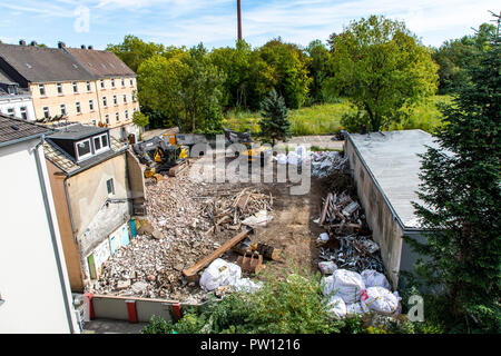 Abriss von einem älteren Wohngebäude, neue Mietwohnungen, Deutschland Stockfoto